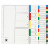 MARBIG PP DIVIDER 20 TAB A4 ASSORTED