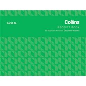 COLLINS RECEIPT BOOK 50 DL DUPLICATE NO CARBON REQUIRED W100 X L130MM 50 LEAF