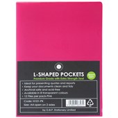 OFFICE SUPPLY CO LSHAPED POCKET A4 PINK PACK 12