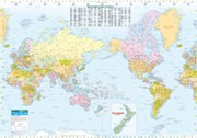 KIWI MAPS PATHFINDER SHEET THE WORLD LAMINATED 1000 X 690MM