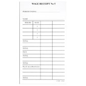 WAGE RECEIPT PAD NO5 70GSM W84 X L150 MM 80 LEAF WHITE