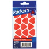 AVERY 932357 MULTIPURPOSE STICKERS HEART 23MM RED PACK 30