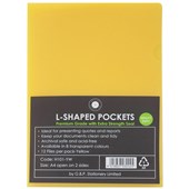 OFFICE SUPPLY CO LSHAPED POCKET A4 YELLOW PACK 12