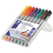 STAEDTLER 315 LUMOCOLOR NONPERMANENT MARKER MEDIUM 10MM ASSORTED WALLET 8