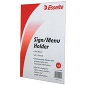 ESSELTE SIGN  MENU HOLDER WALL MOUNT PORTRAIT A4 CLEAR