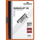 DURABLE DURACLIP DOCUMENT FILE PORTRAIT 30 SHEET CAPACITY A4 ORANGE